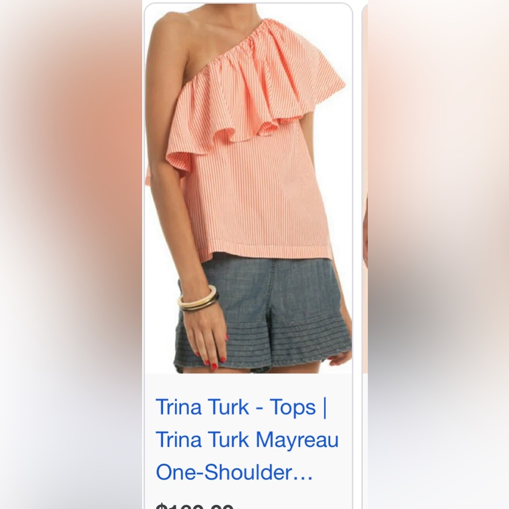 Trina Turk one shoulder ruffle top